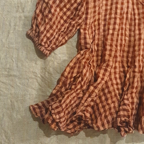 ASOS Size 18 check print ruffle hem boho top - Picture 3 of 4